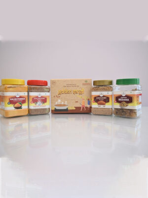 Tea Jaggery + Regular Jaggery + Turmeric + Raisins (Sangli Golden City)